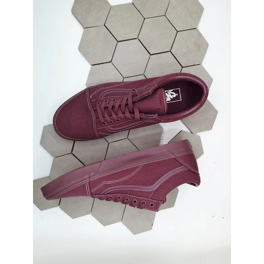 Vans OLD SKOOL Plum Wine Mono Burgundy Men Sz 9 Skateboard Shoes